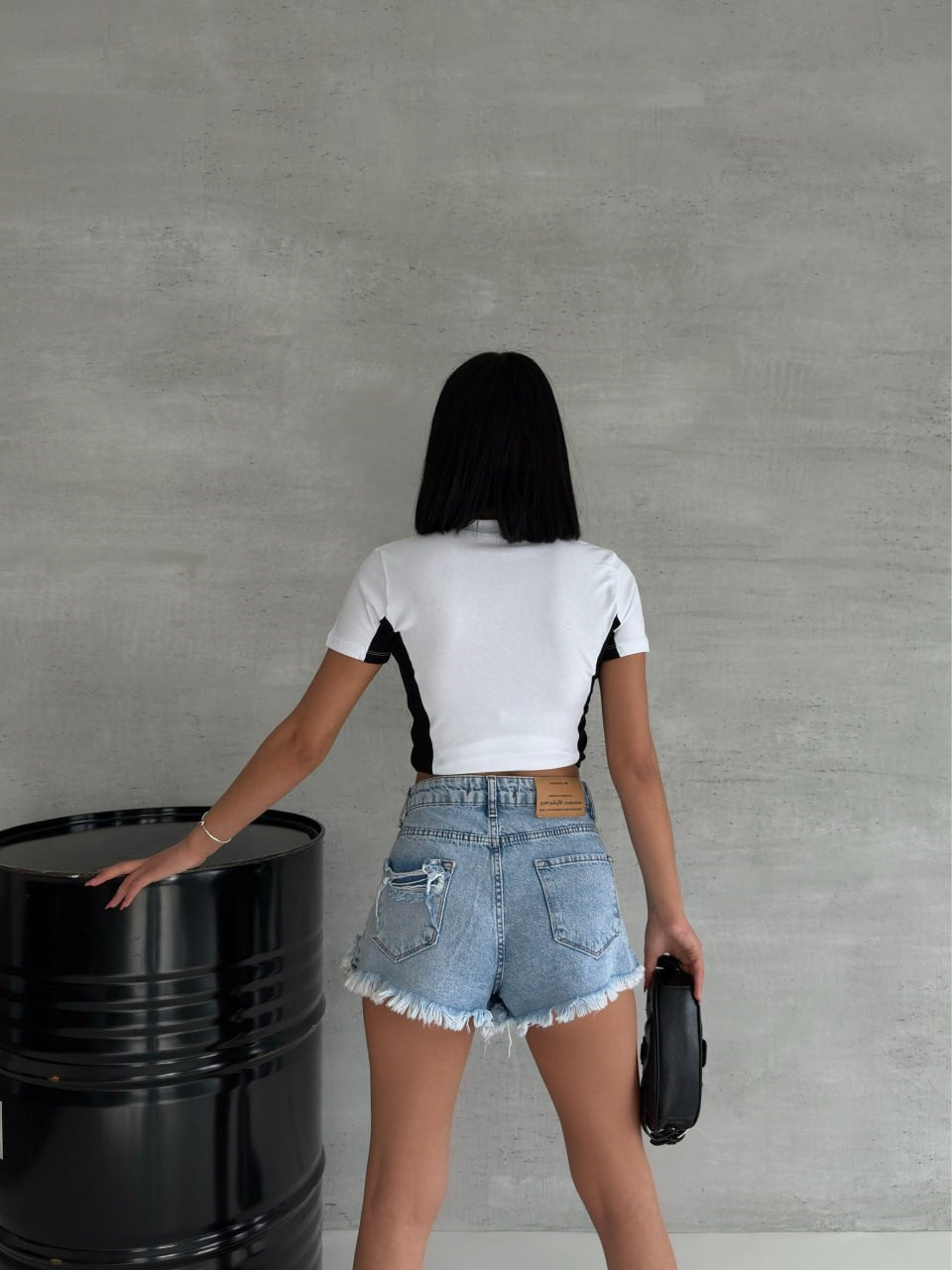 Old School Rock More Vintage Zip Fermuarlı Crop T-Shirt