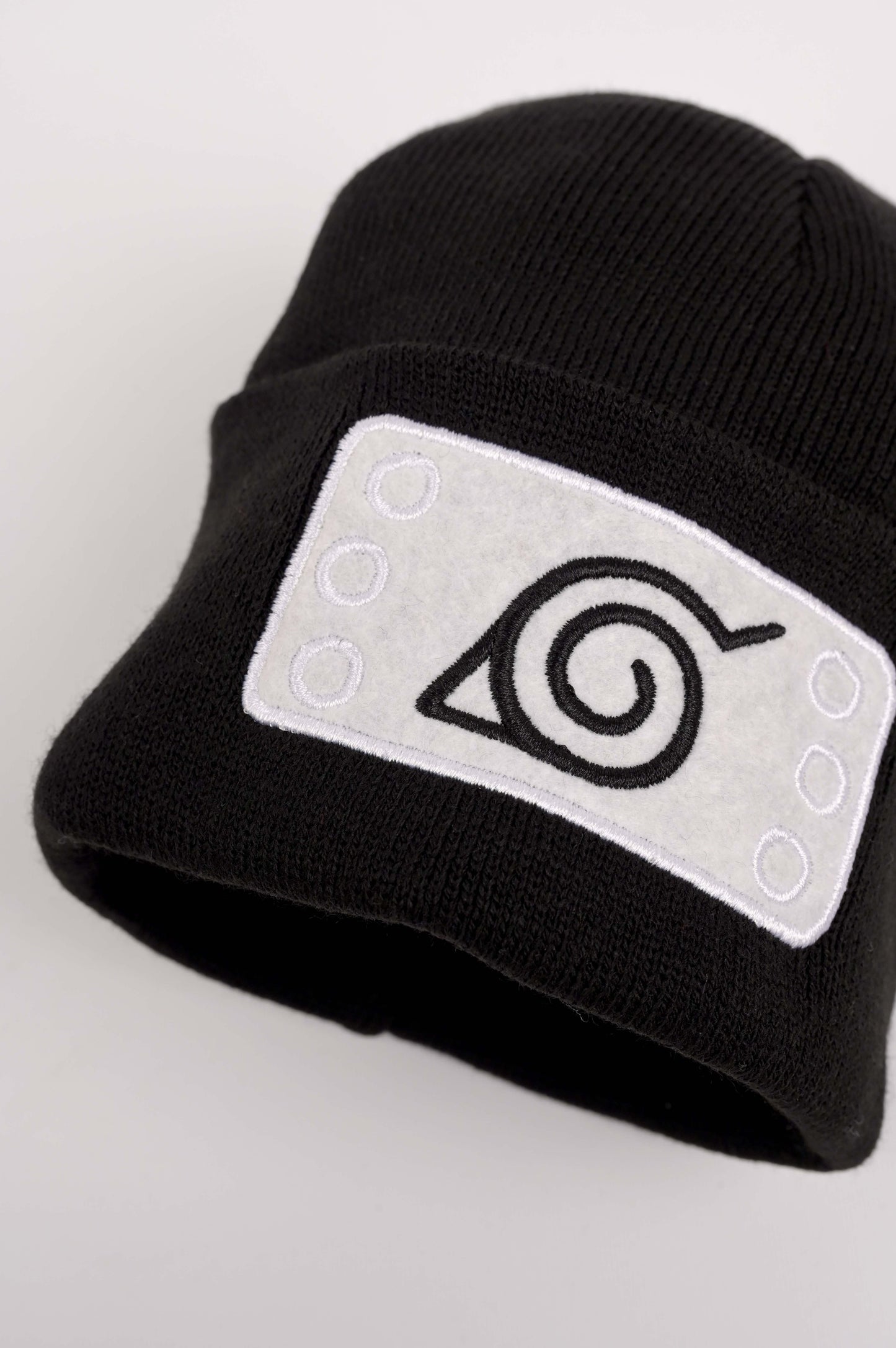 ESC BUTİK Anime Naruto Konoha Nakış İşleme Unisex Siyah Bere