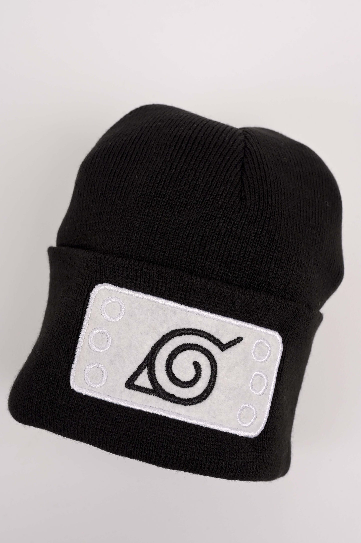 ESC BUTİK Anime Naruto Konoha Nakış İşleme Unisex Siyah Bere
