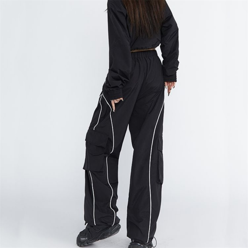 ESC BUTİK Cargo Pocket Lines Detail Wide Leg Tracksuit