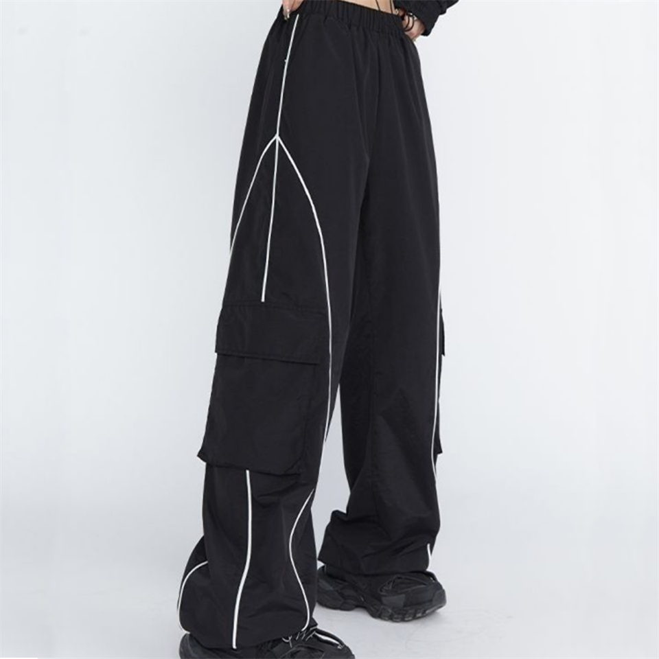 ESC BUTİK Cargo Pocket Lines Detail Wide Leg Tracksuit