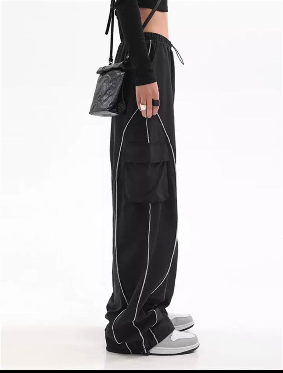 ESC BUTİK Cargo Pocket Lines Detail Wide Leg Tracksuit