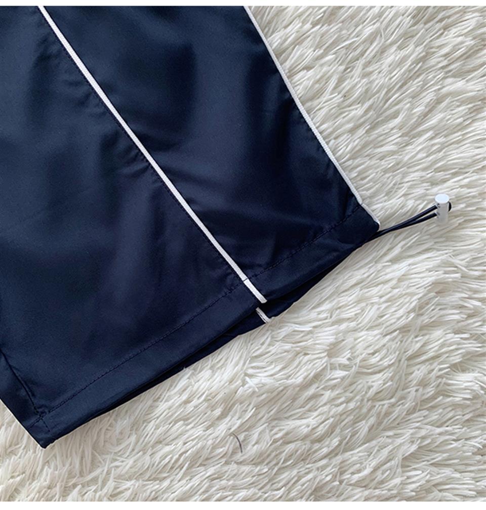 ESC BUTİK Harajuku Lines Detail Cargo Pocket Dark Navy Tracksuit Lacivert Eşofman Altı