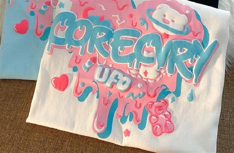 ESC BUTİK Heart Fun Bear Beyaz Unisex Oversize T-shirt