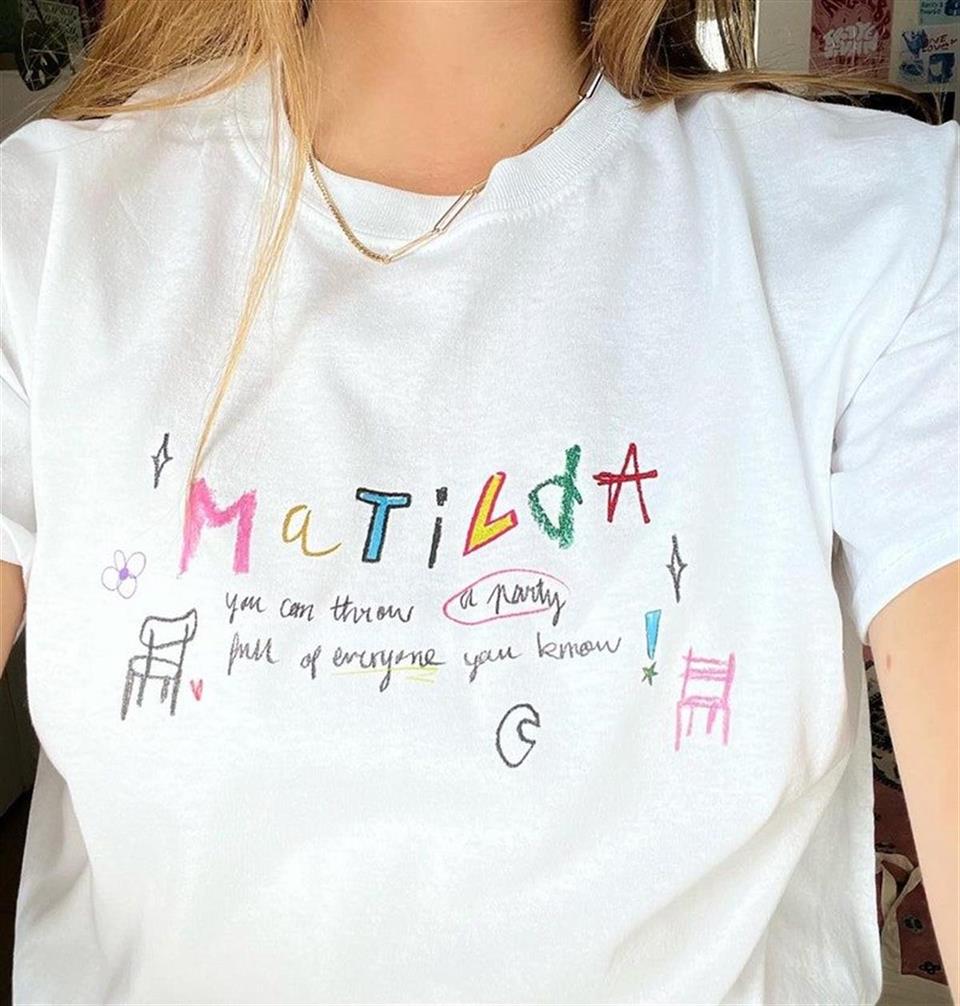 ESC BUTİK Matilda Baskılı Beyaz Crop
