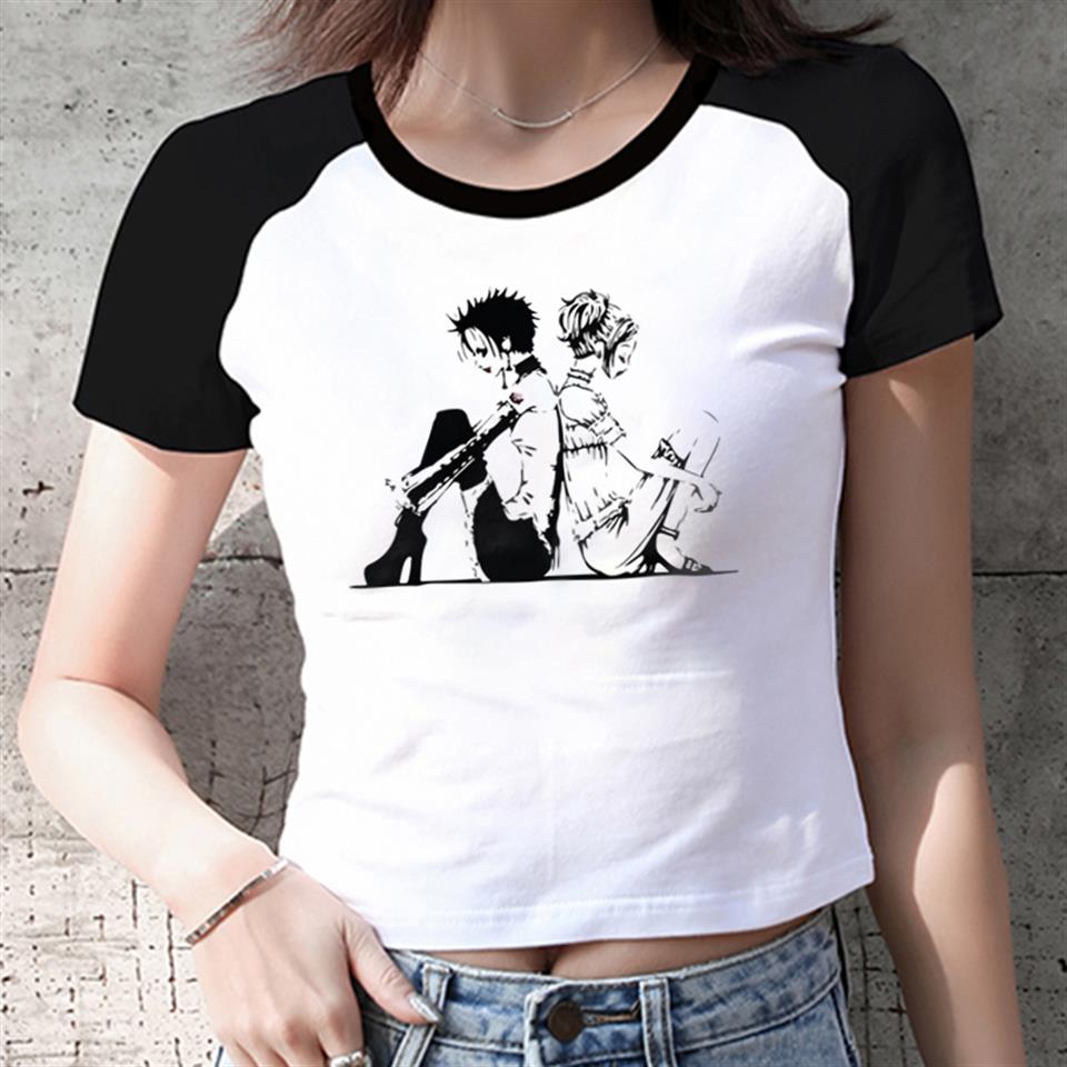ESC BUTİK Nana Sitting Baskılı Reglan Kol Beyaz Crop