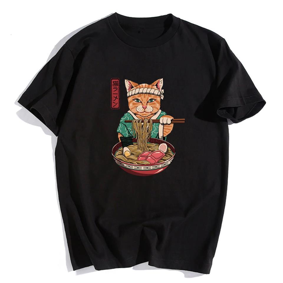 ESC BUTİK Samurai Cat Spaghetti Siyah Unisex Oversize T-shirt