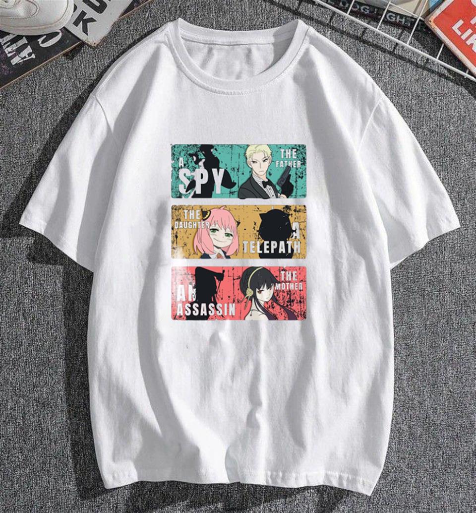 ESC BUTİK Triple Anime Kolaj Beyaz Unisex Oversize T-shirt
