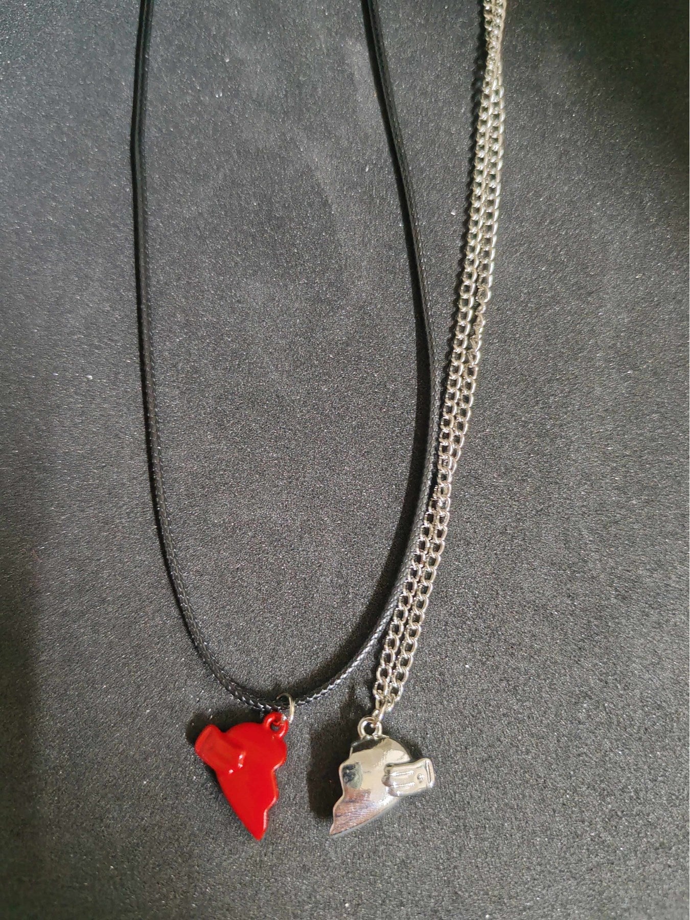 2 Adet Mıknatıslı Birleşen Ruh Birleştiren Kalp Sevgili Hediyelik Unisex Kolye