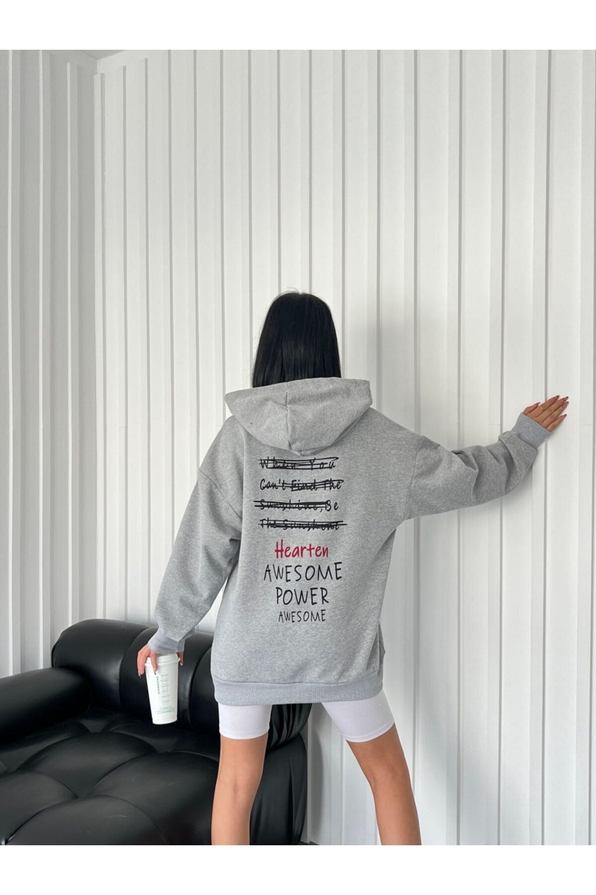 Awesome Baskılı Oversize Model Sweatshirt DLY