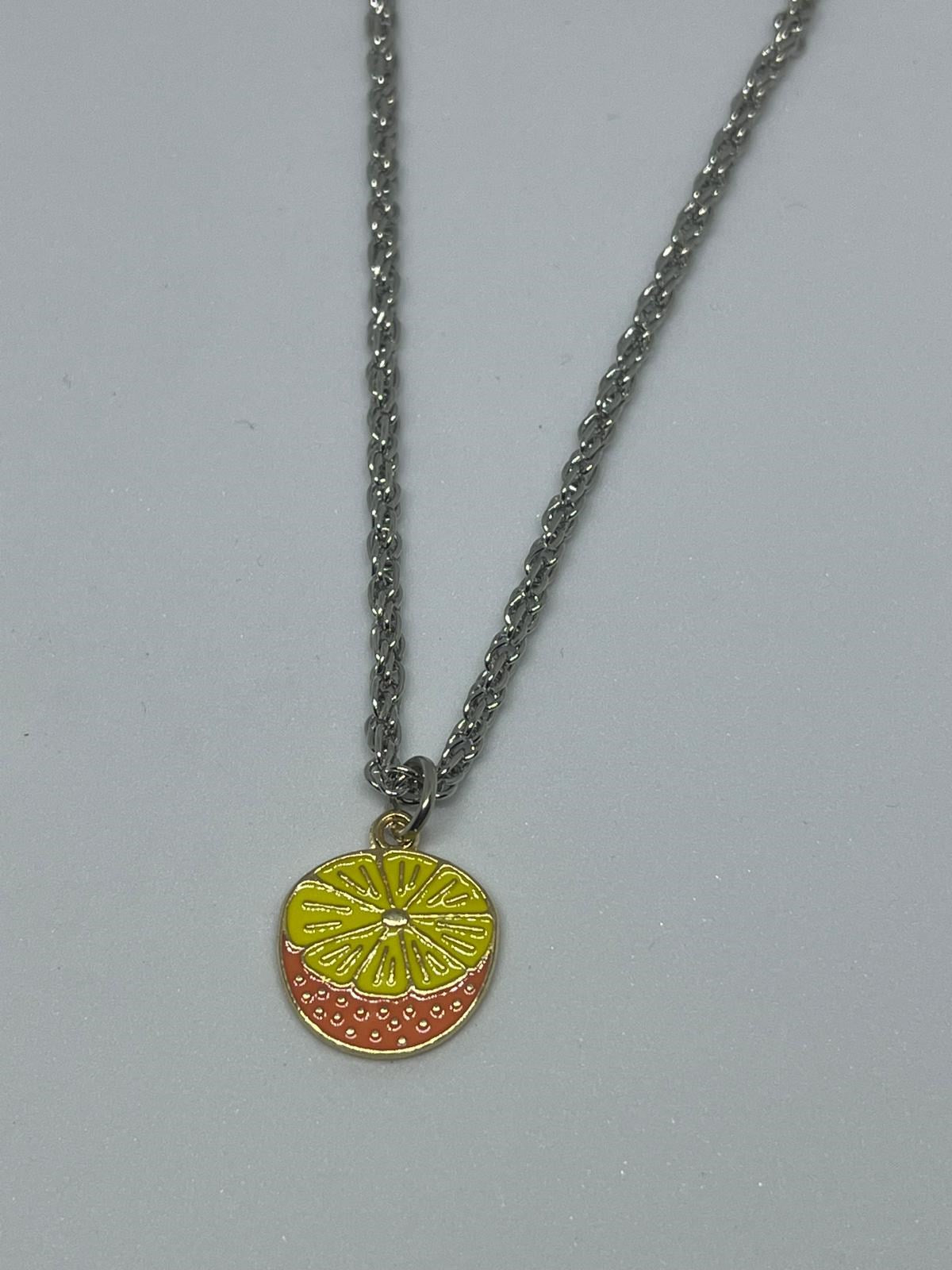 Anime Harajuku Retro Vintage Orange Portakl Zincirli Kolye