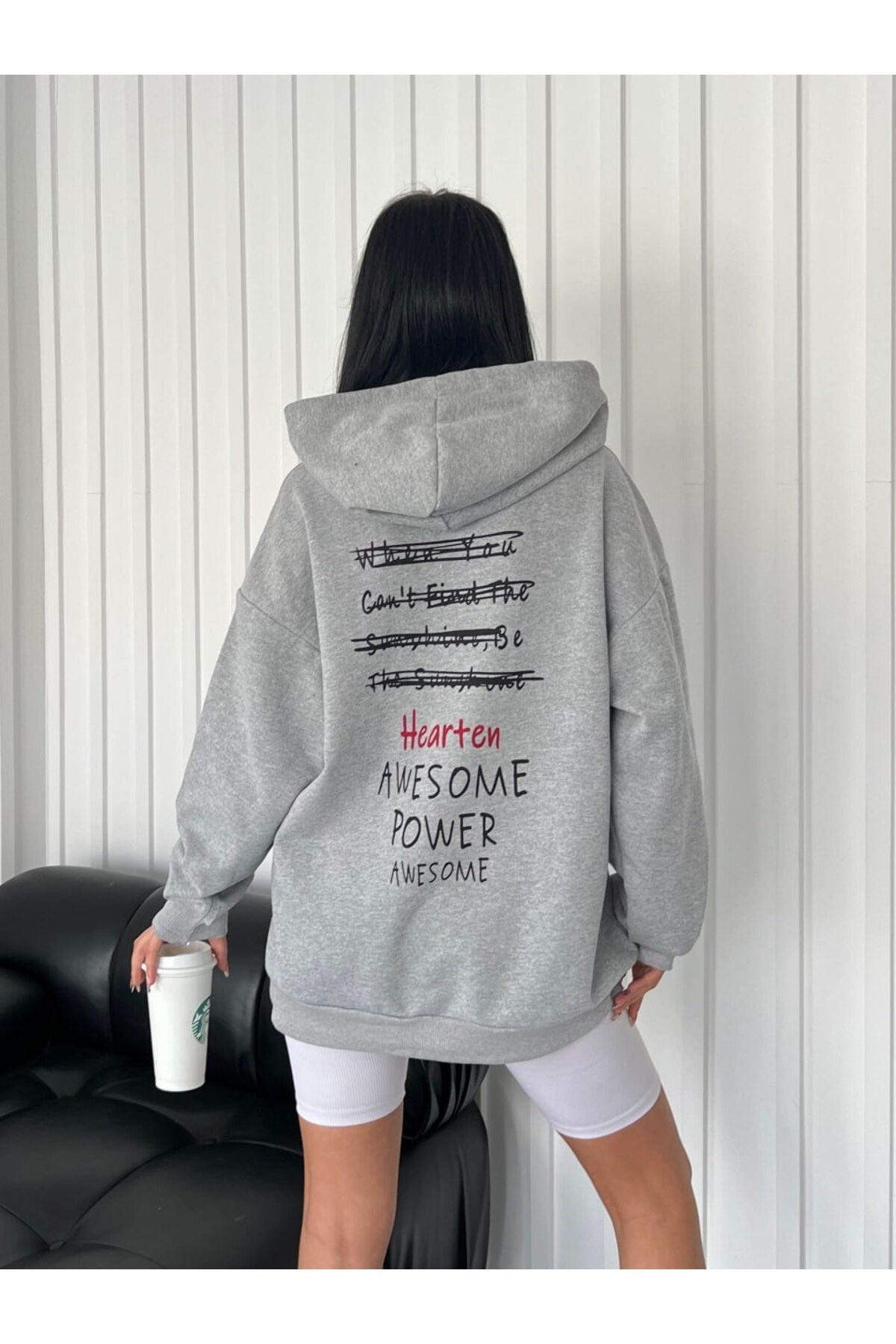 Awesome Baskılı Oversize Model Sweatshirt DLY