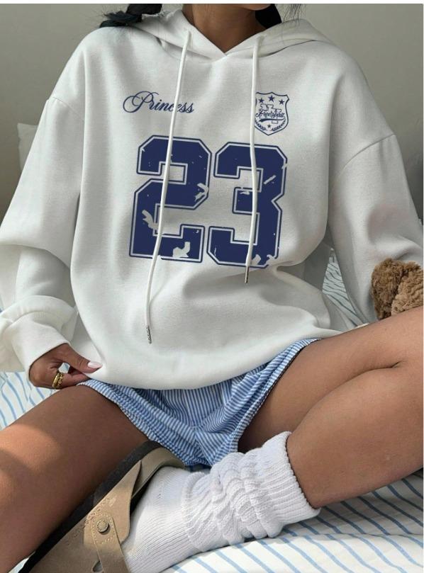 ESC BUTİK 23 Beyaz Kapşonlu Sweatshirt  Hoodie