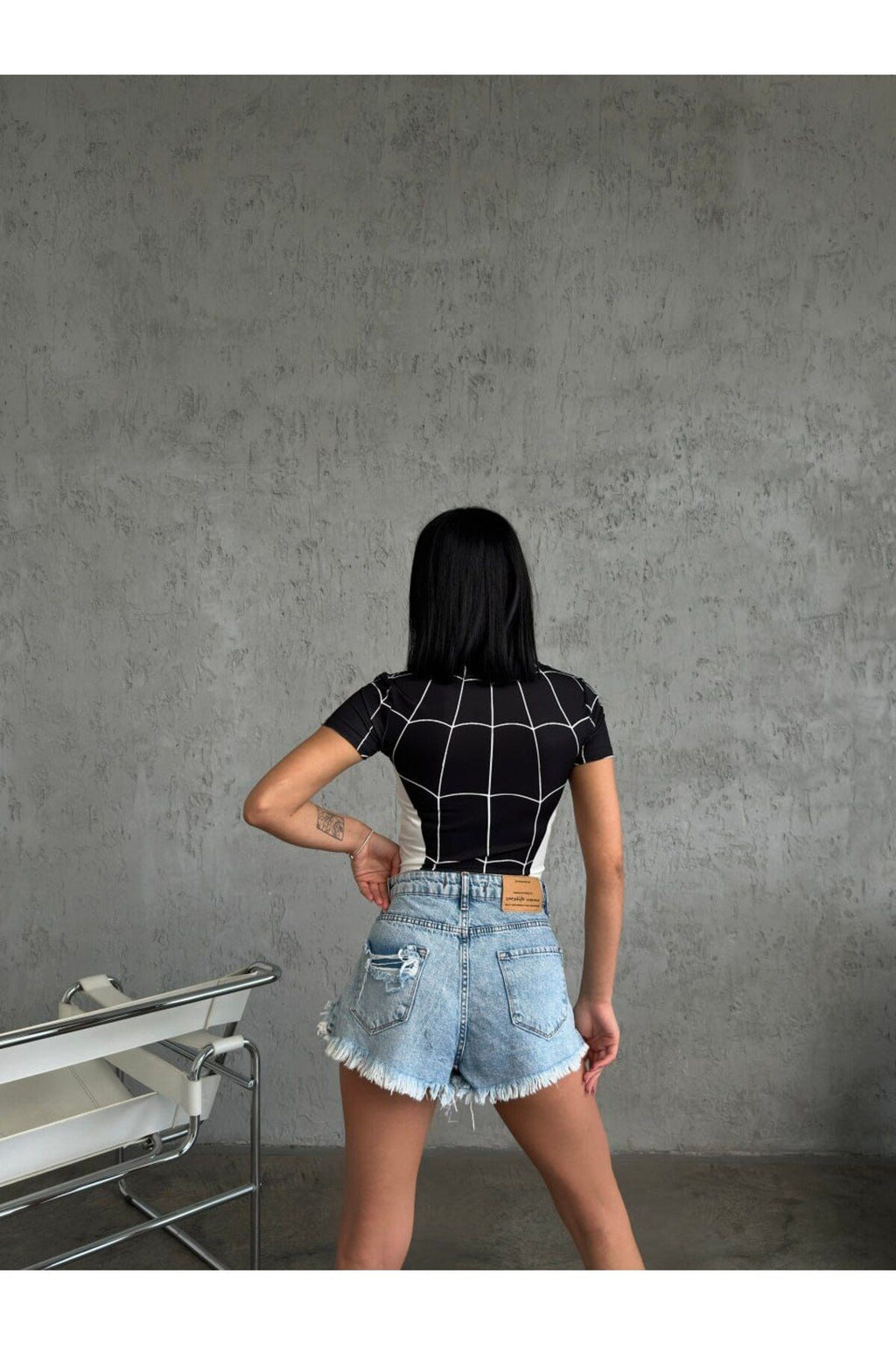 Y2K Vintage Siyah Spider Crop T-Shirt