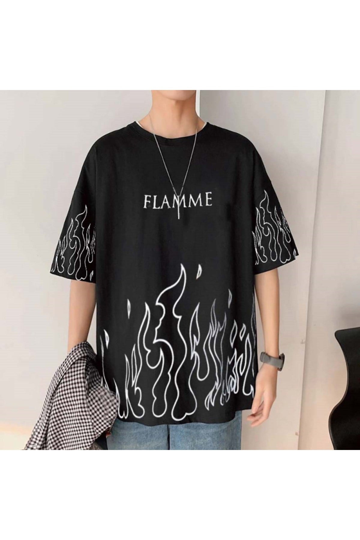 Siyah Flamme (unisex) T-shirtt