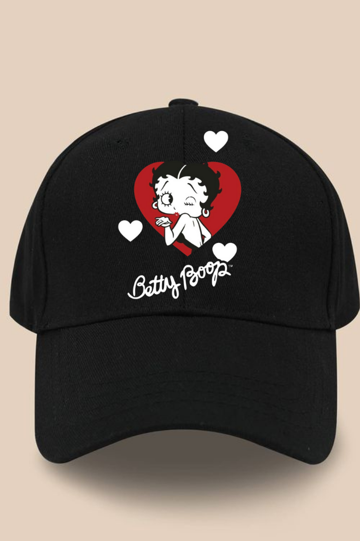 ESC BUTİK Betty Boop Siyah Şapka