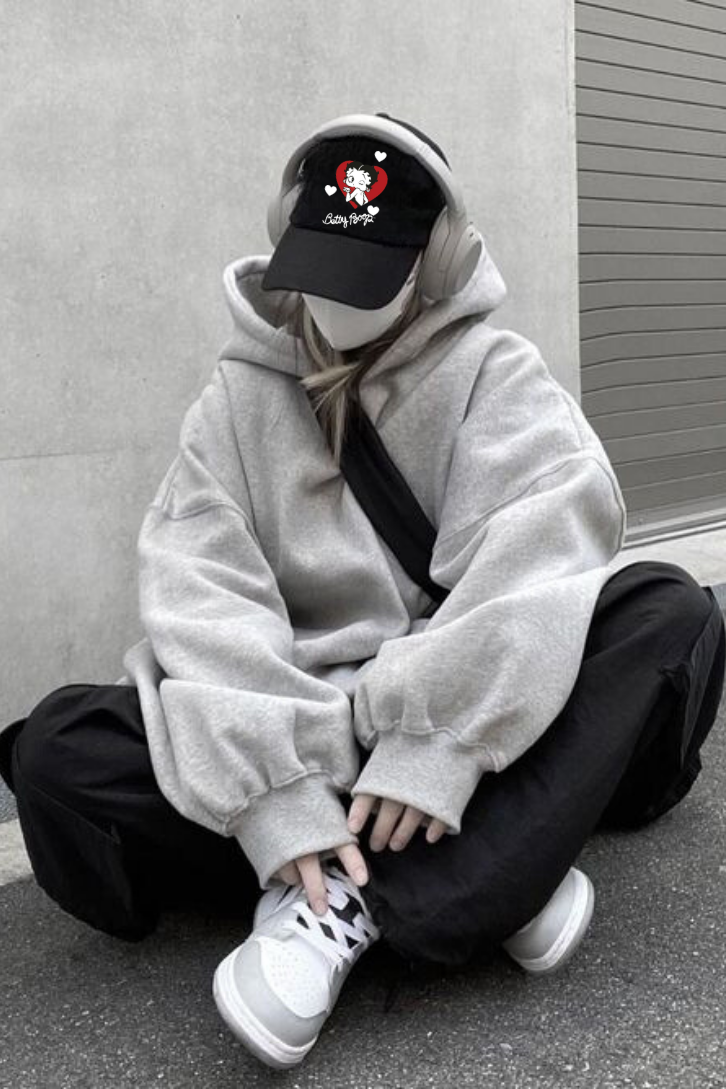 ESC BUTİK Betty Boop Siyah Şapka