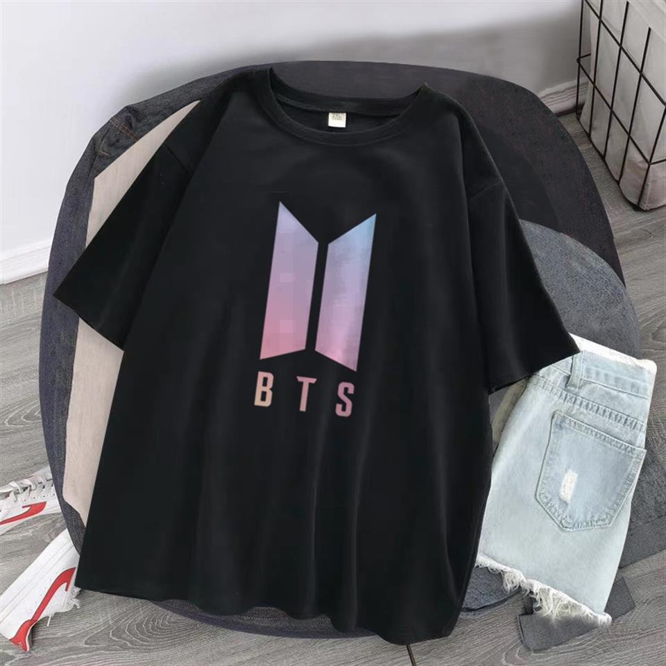 ESC BUTİK BTS Logo Siyah Unisex Oversize T-shirt