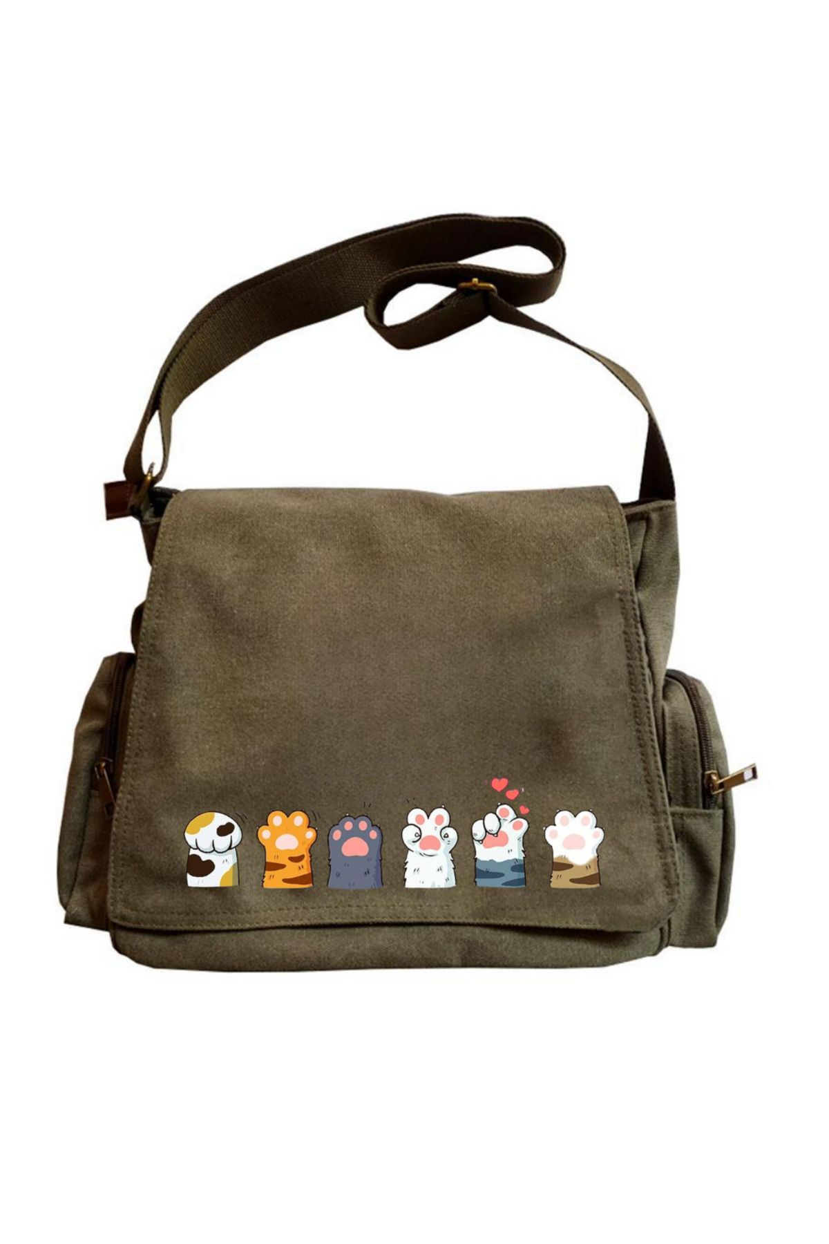 ESC BUTİK Cute Cat Seriouse Baskılı Unisex Postacı Çantası
