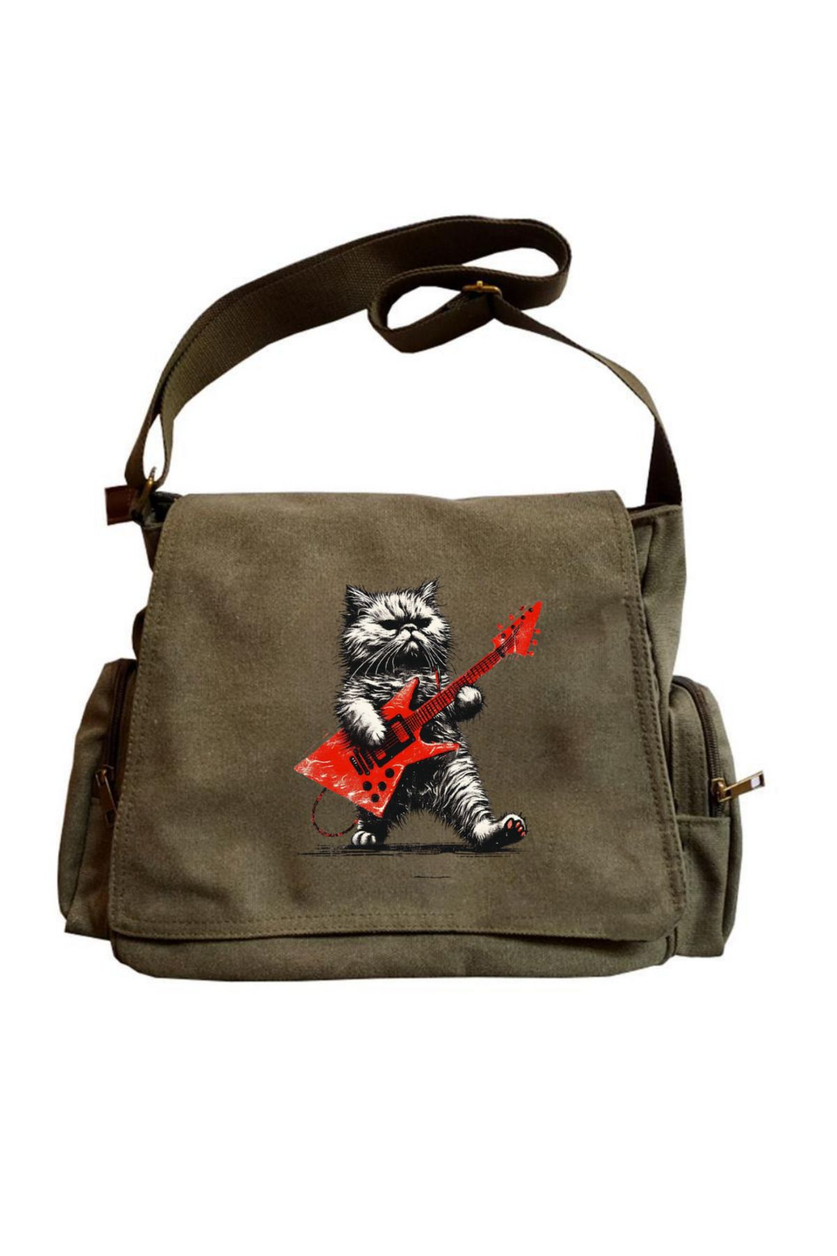 ESC BUTİK Cute Rock Animal Baskılı Unisex Postacı Çantası