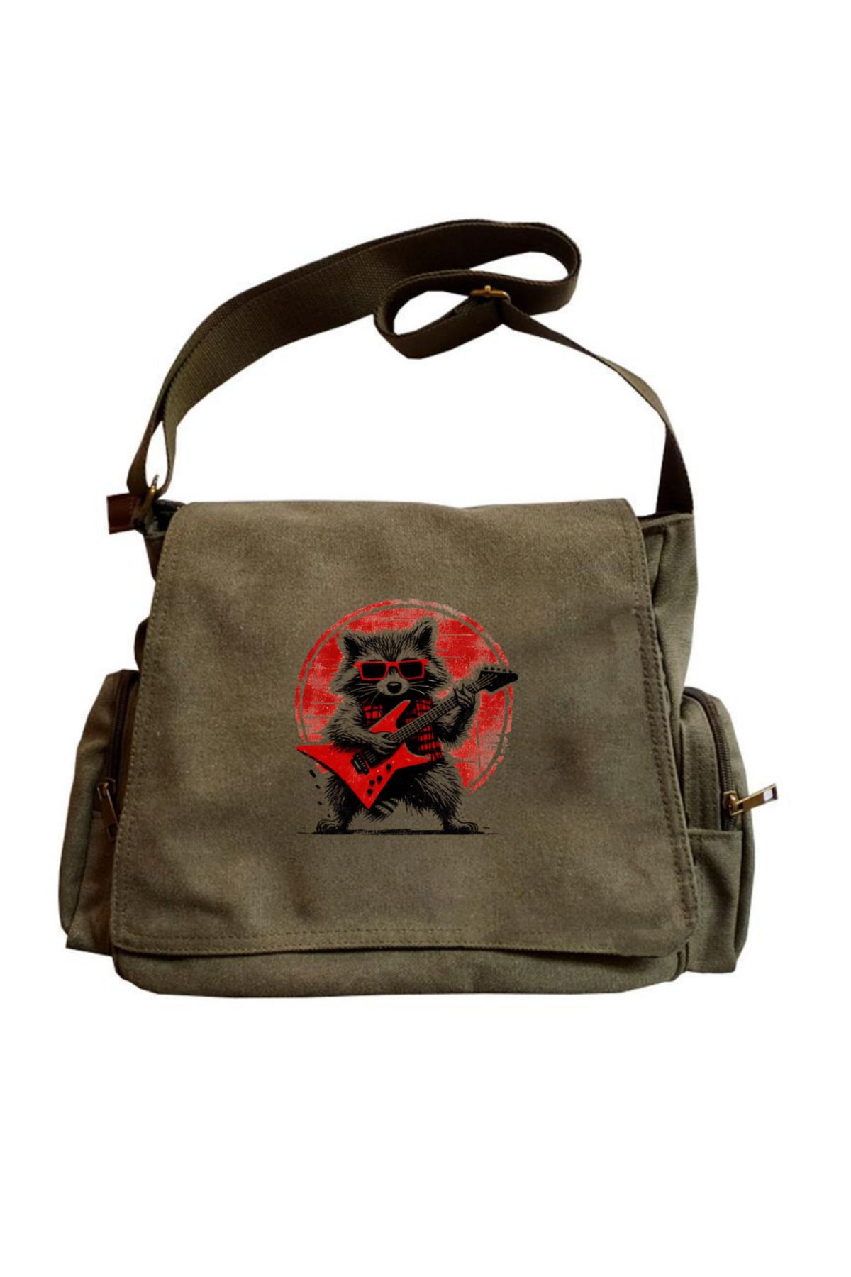 ESC BUTİK Cute Rock Animal Baskılı Unisex Postacı Çantası
