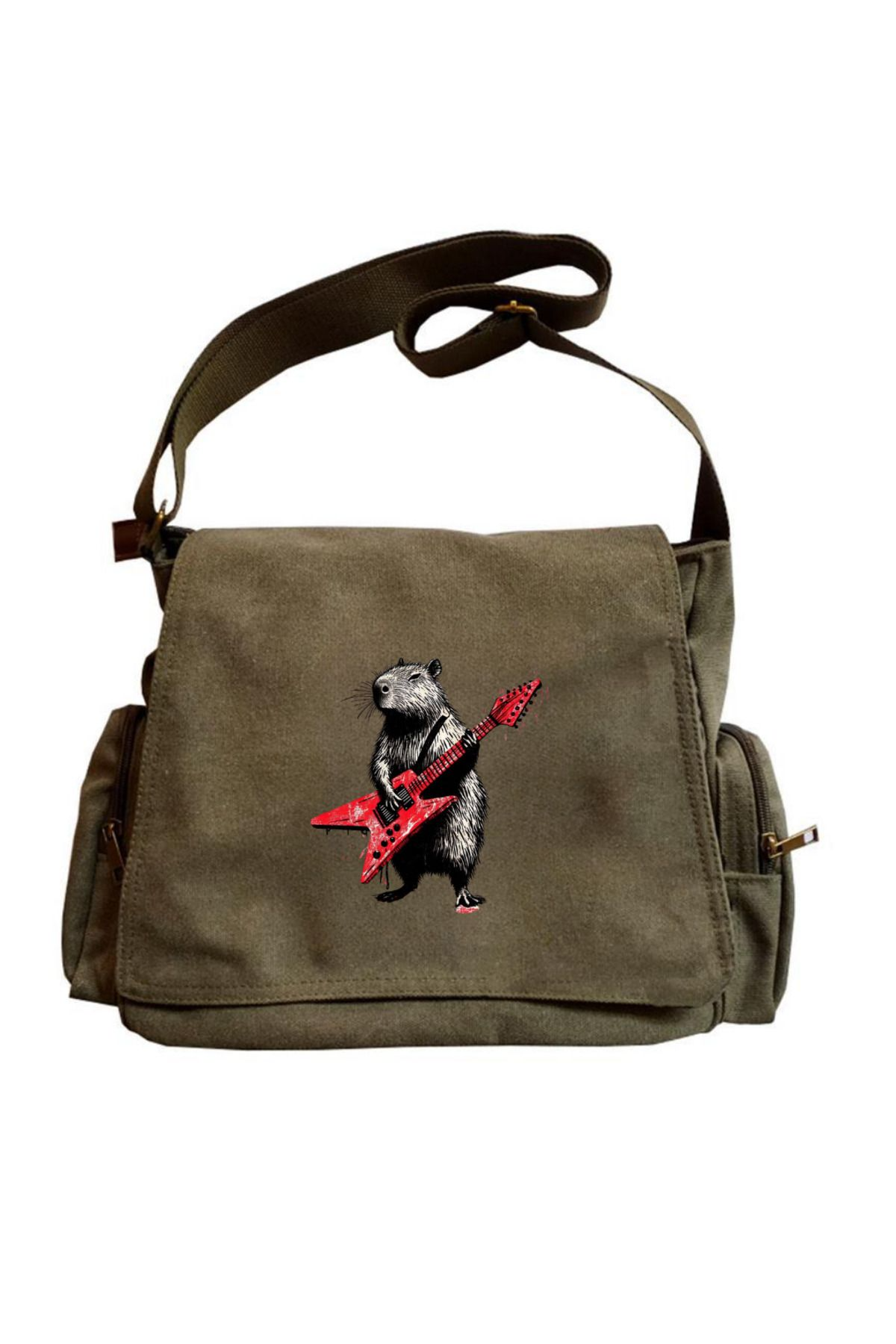 ESC BUTİK Cute Rock Animal Baskılı Unisex Postacı Çantası