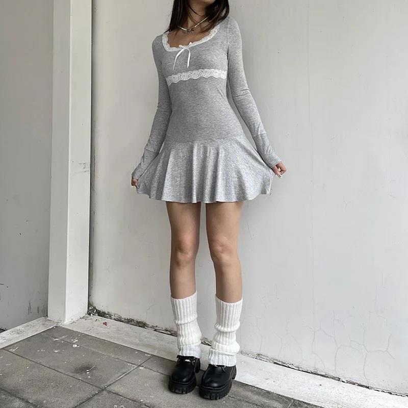 ESC BUTİK Dantel Detaylı Kaşkorse Penye Elbise