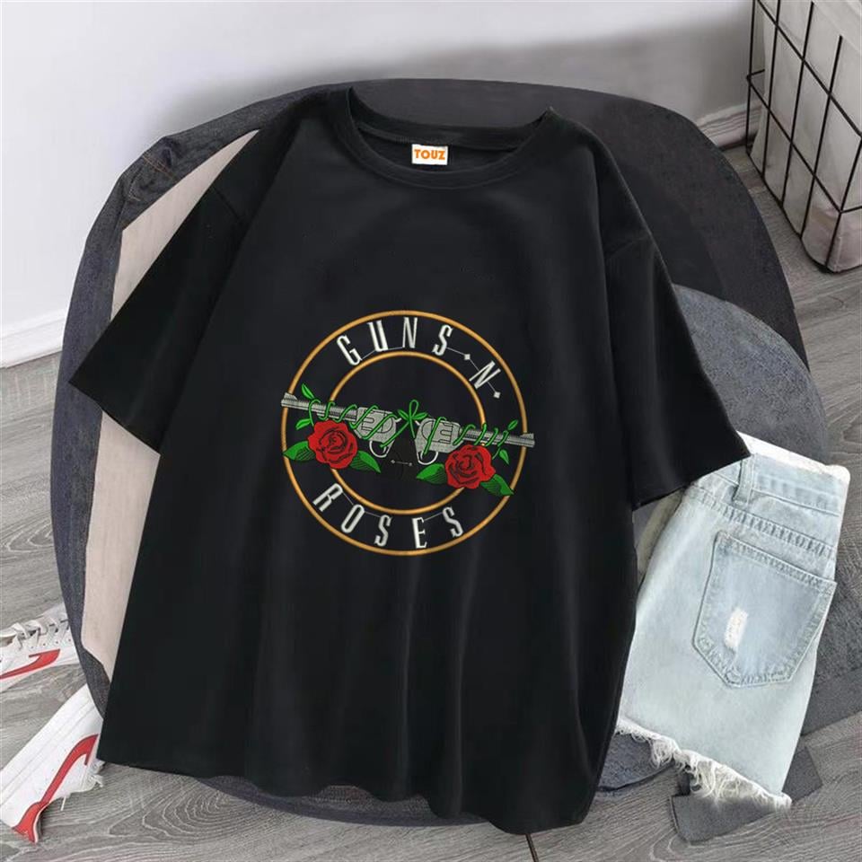 ESC BUTİK Guns N' Roses Baskılı Siyah Unisex Oversize T-shirt