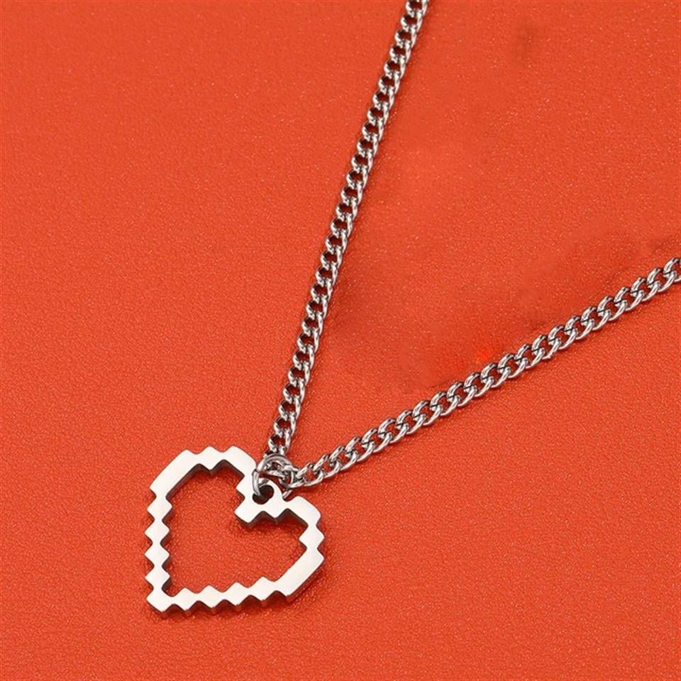ESC BUTİK Heart Pixel Tasarım Unisex Kolye