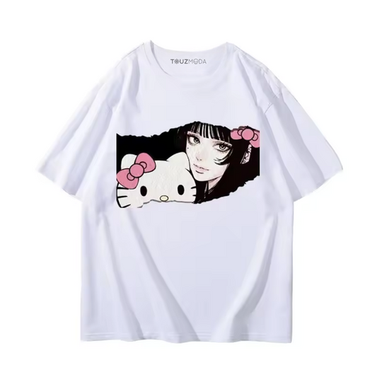 ESC BUTİK Hello Kitty Tomie Kawakami Oversize T-shirt