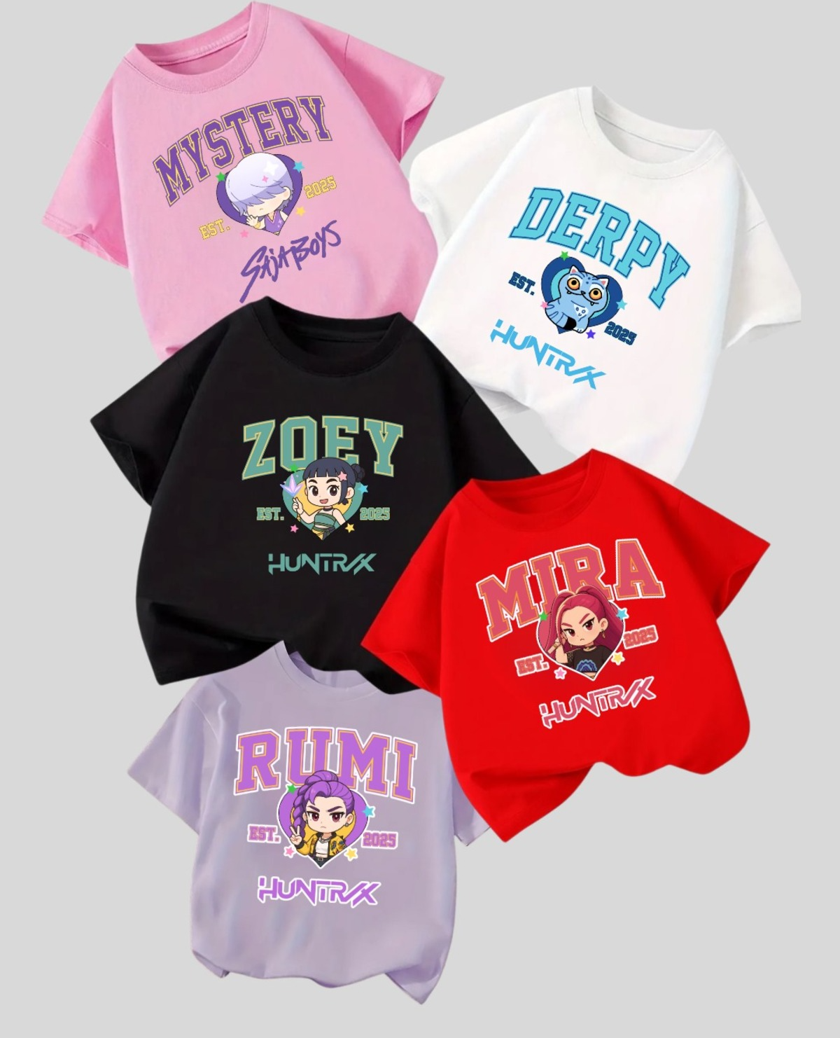 ESC BUTİK KPop Demon Hunterix Kids Design Unisex Oversize T-Shirt