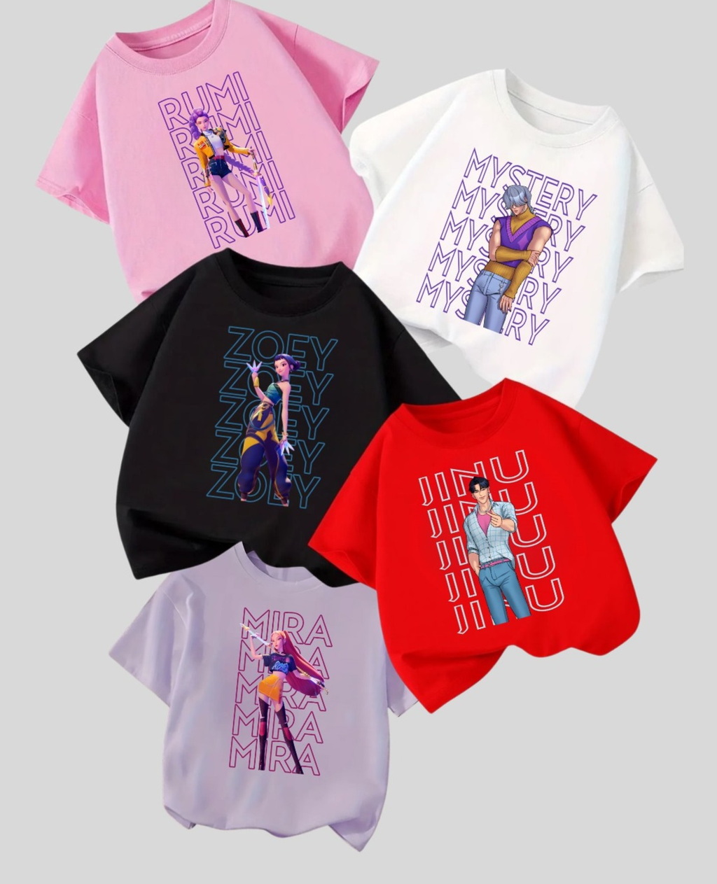 ESC BUTİK KPop Demon Hunterix Kids Design Unisex Oversize T-Shirt