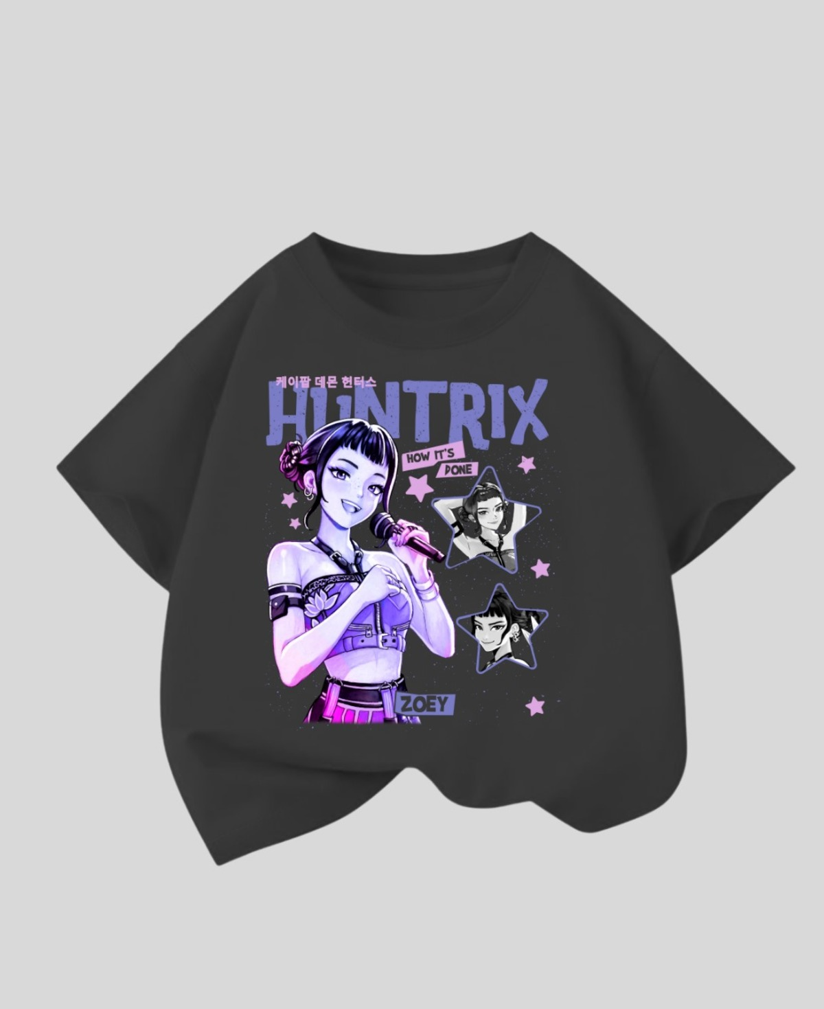 ESC BUTİK KPop Demon Hunterix Kids Design Unisex Oversize T-Shirt