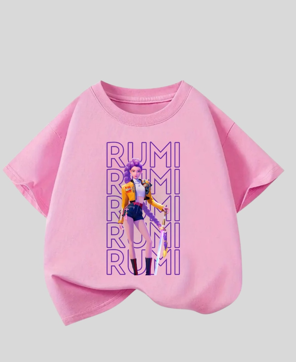 ESC BUTİK KPop Demon Hunterix Kids Design Unisex Oversize T-Shirt