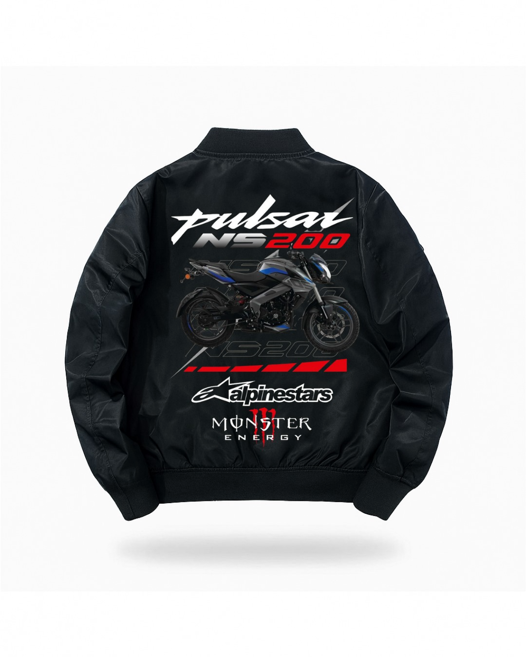 ESC BUTİK Motorbike Baskılı Unisex Bomber Ceket