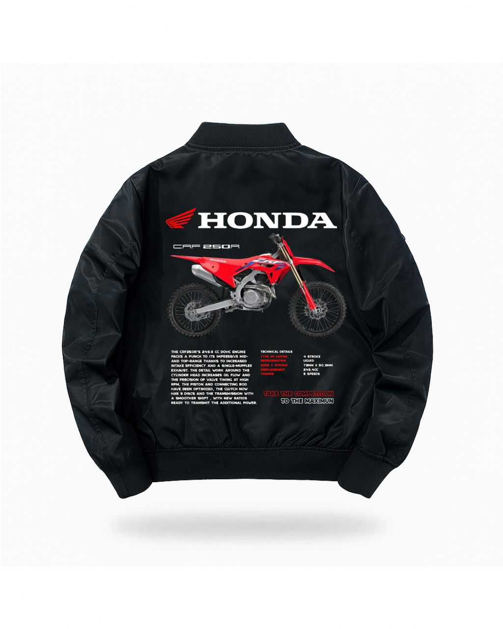 ESC BUTİK Motorbike Baskılı Unisex Bomber Ceket