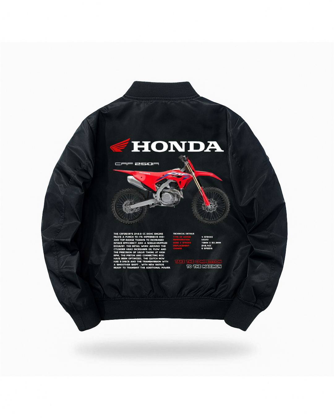 ESC BUTİK Motorbike Baskılı Unisex Bomber Ceket