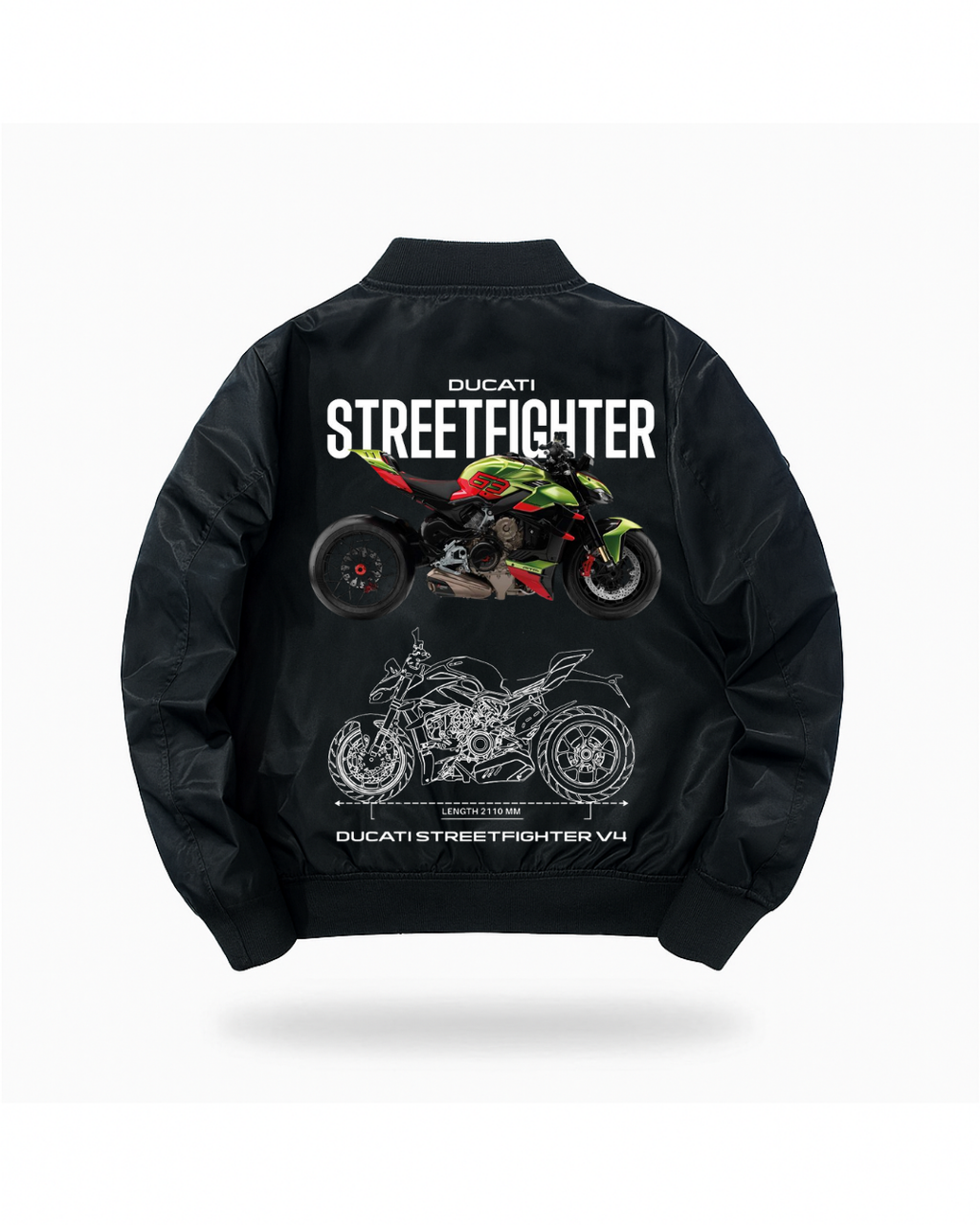 ESC BUTİK Motorbike Baskılı Unisex Bomber Ceket