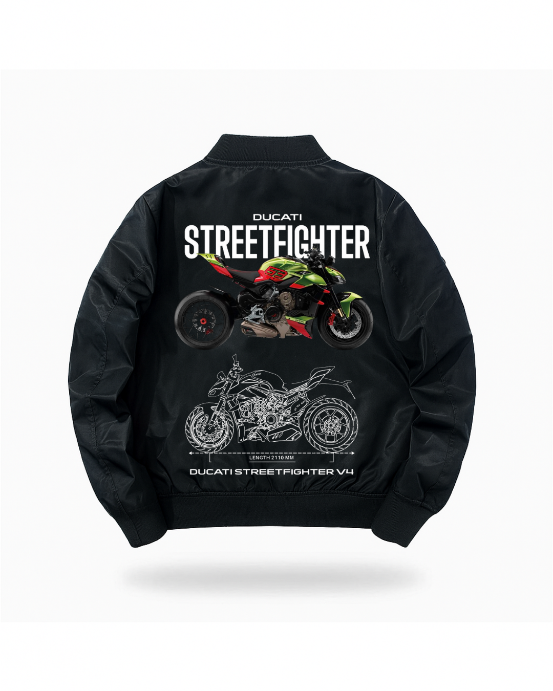 ESC BUTİK Motorbike Baskılı Unisex Bomber Ceket