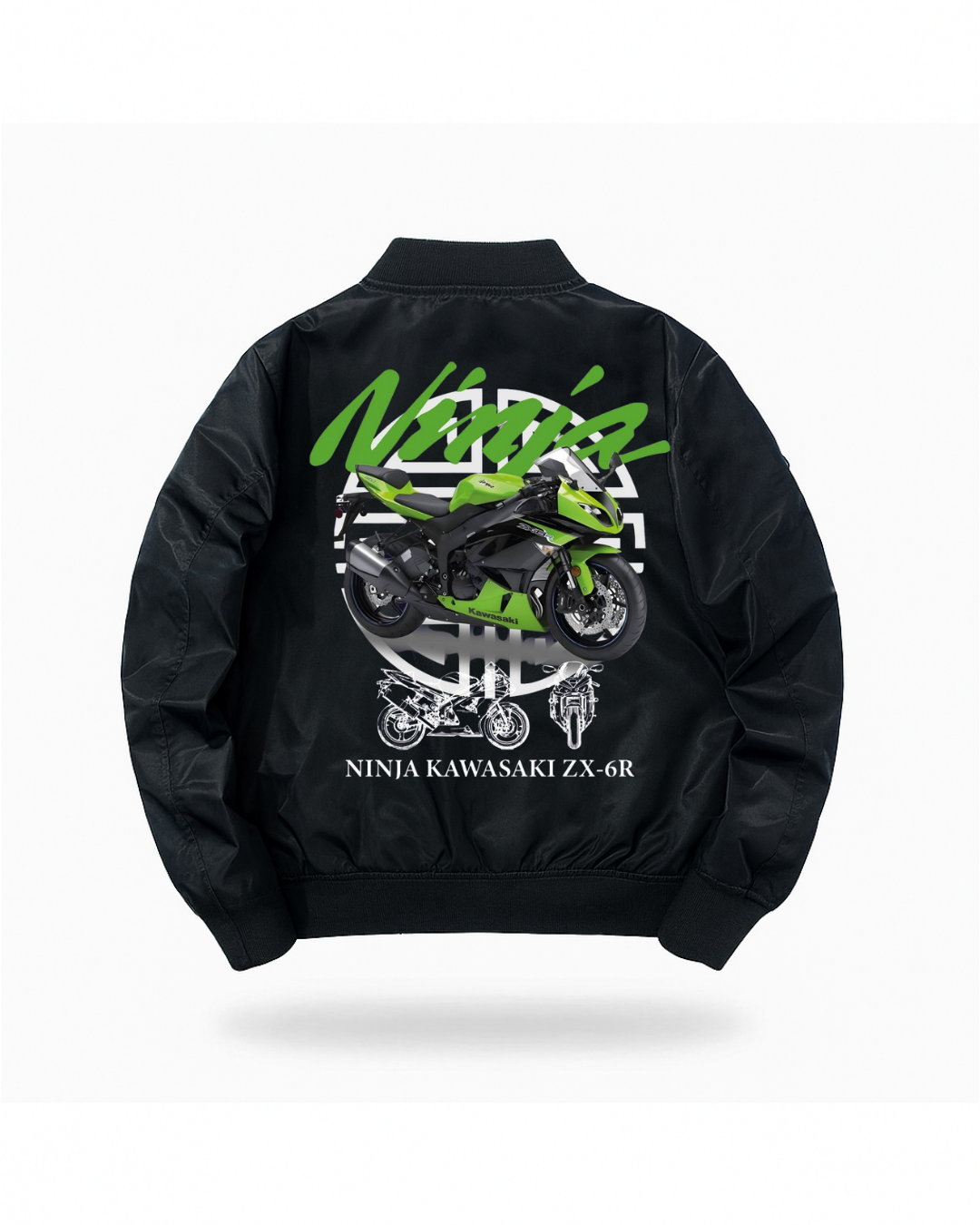 ESC BUTİK Motorbike Baskılı Unisex Bomber Ceket