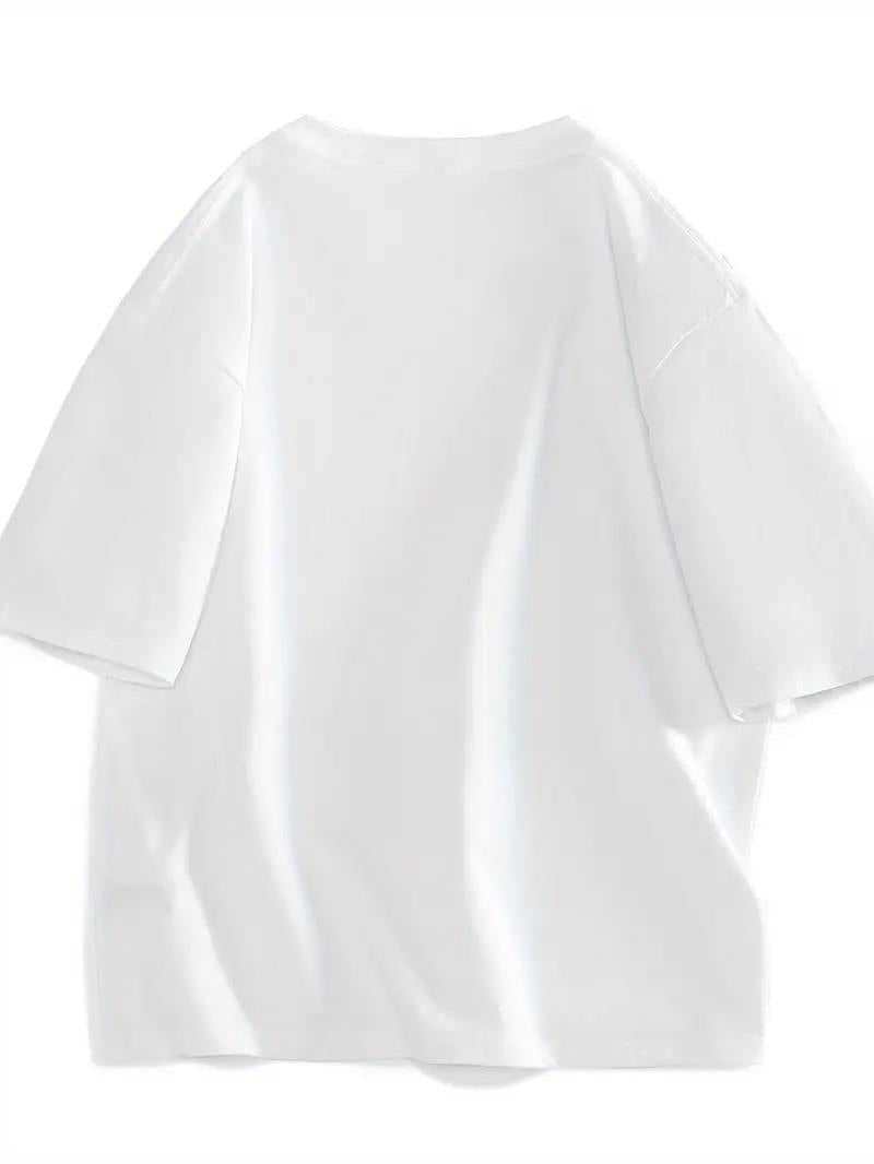 ESC BUTİK Music is My Life Unisex Beyaz Oversize T-shirt