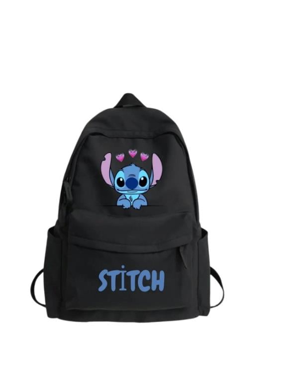 ESC BUTİK Nilay Stitch Baskılı Renkli Unisex Okul Sırt Çantası