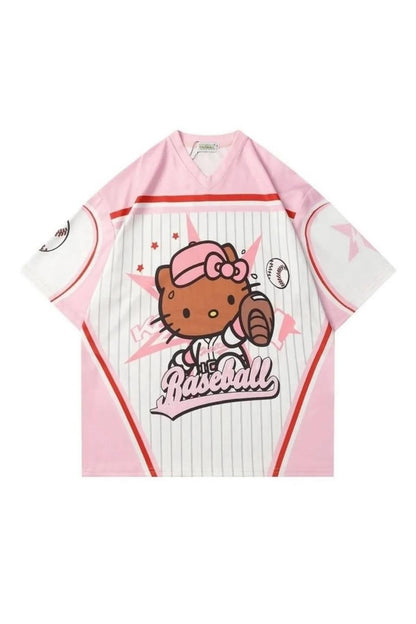 ESC BUTİK Pembe Kitty  V Yaka Forma