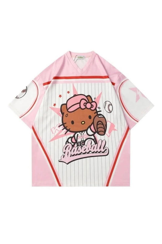 ESC BUTİK Pembe Kitty  V Yaka Forma