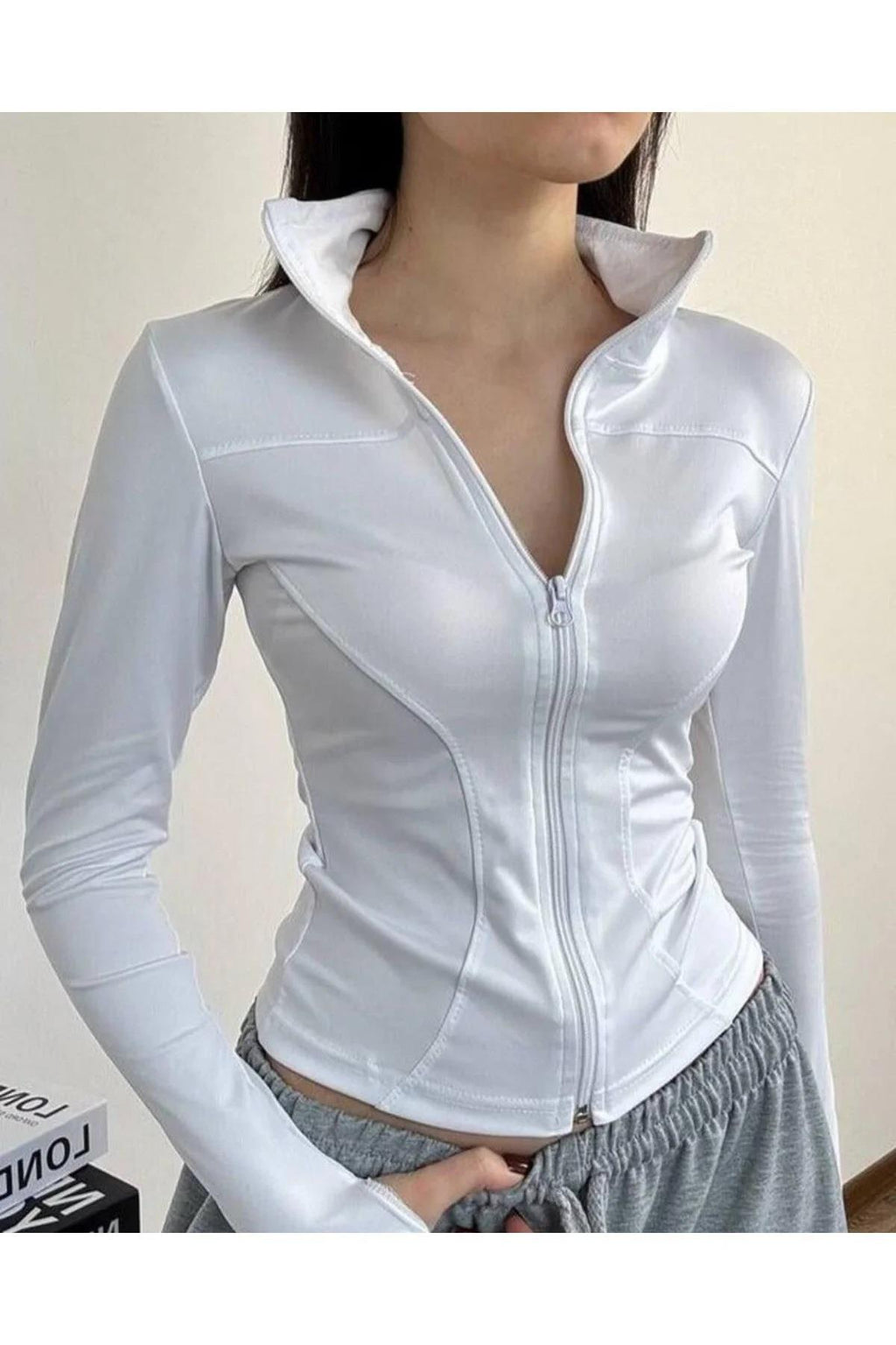 ESC BUTİK Rover Basic Slim Fit Fermuarlı Bluz