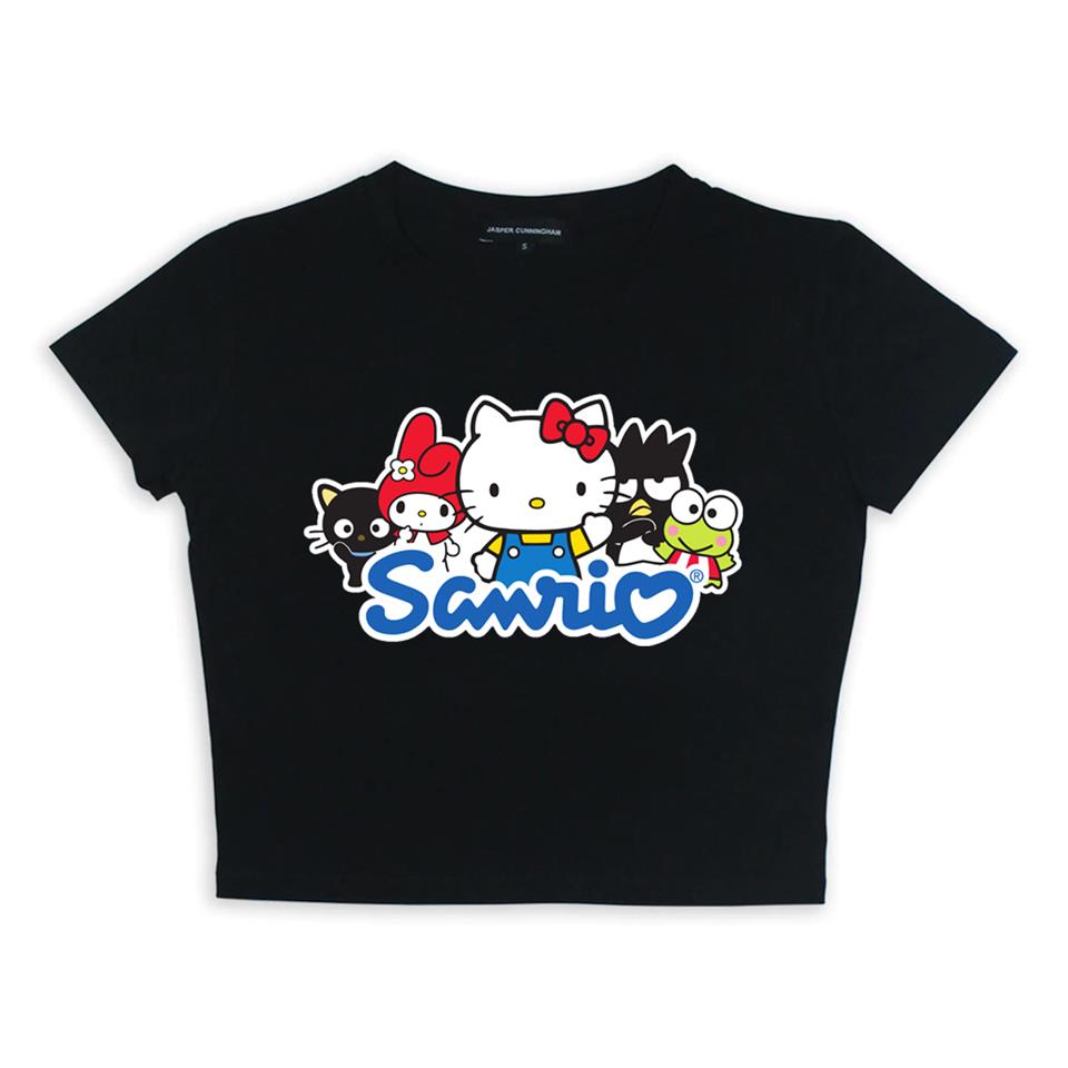 ESC BUTİK Sanrio Baskılı Siyah Crop