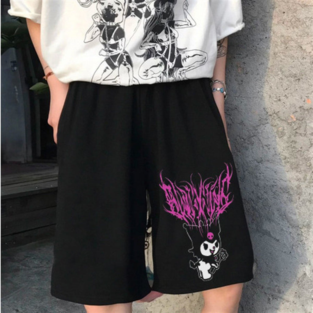ESC BUTİK Touz Anime Harajuku Kuromi Sanrio Penye Unisex Şort