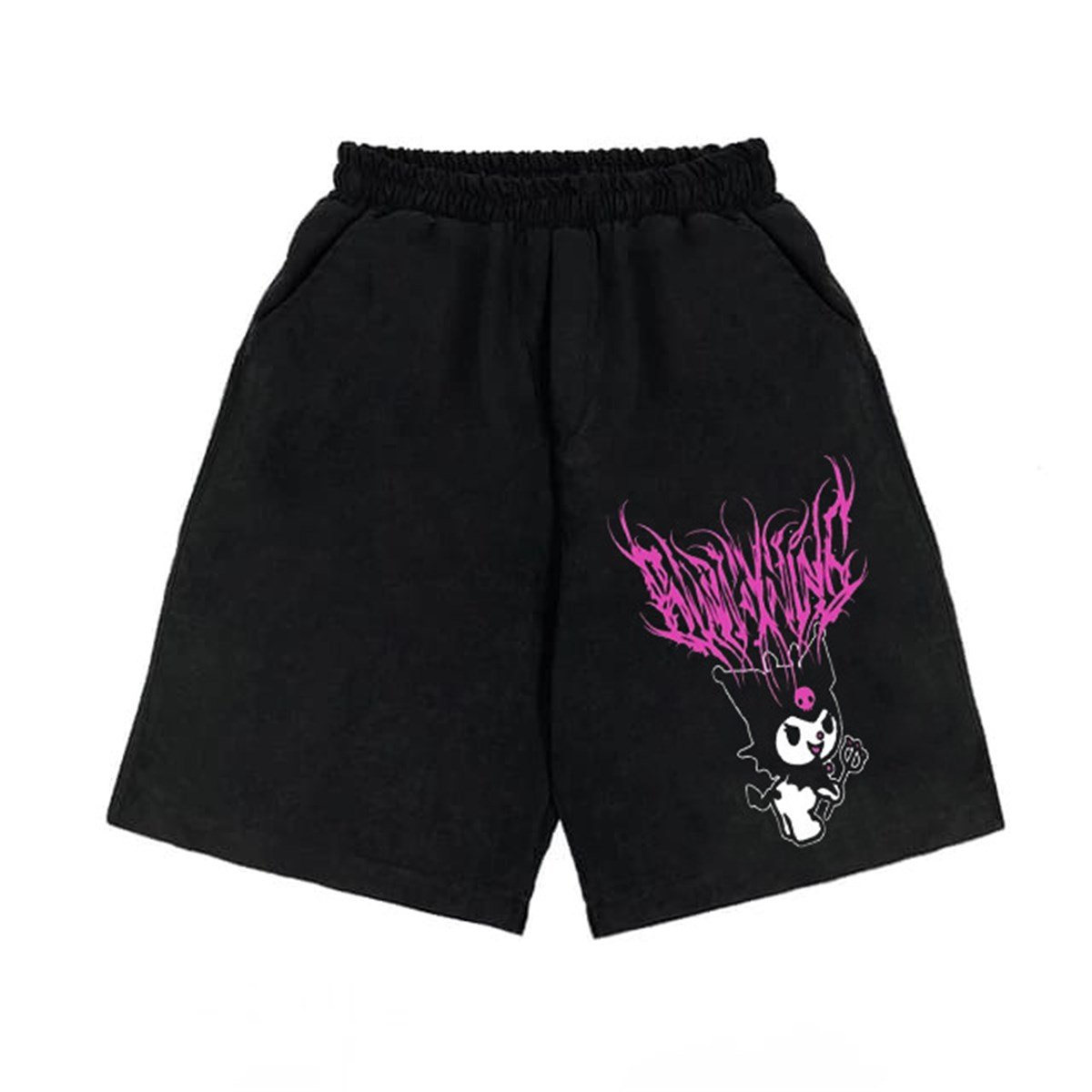 ESC BUTİK Touz Anime Harajuku Kuromi Sanrio Penye Unisex Şort
