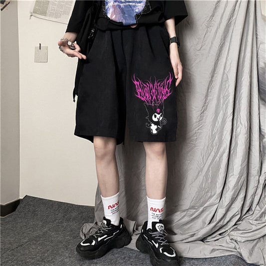 ESC BUTİK Touz Anime Harajuku Kuromi Sanrio Penye Unisex Şort