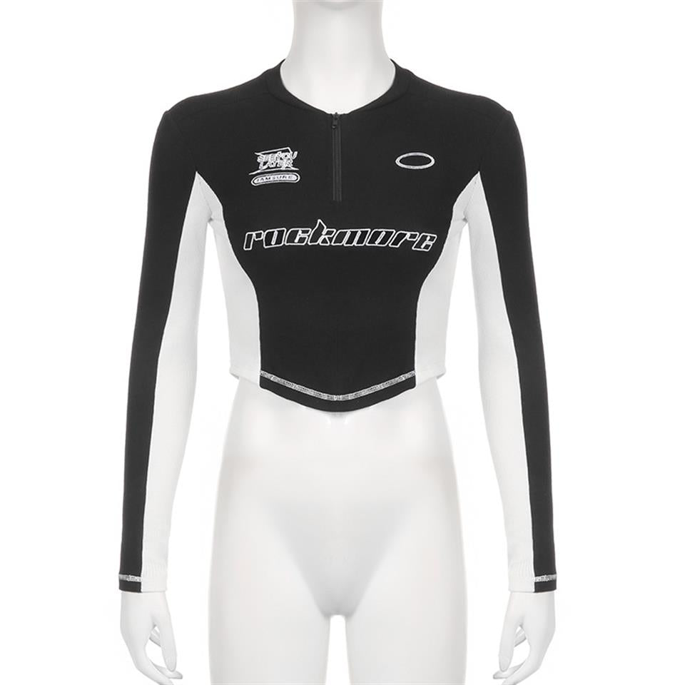 ESC BUTİK Touz Vintage Street Wear Rockmore Uzun Kollu Crop